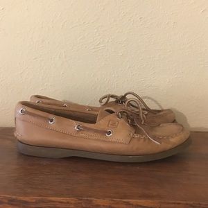 Sperry Topsider dark brown leather boat shoes